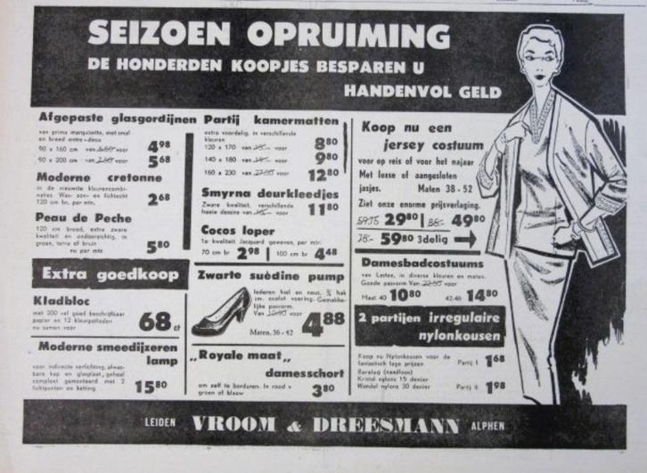 20 vintage advertenties Vroom en Dreesmann 1957 V&D, Verzamelen, Merken en Reclamevoorwerpen, Gebruikt, Reclamebord, Ophalen of Verzenden