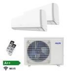 AUX AIRCO 5 kW MULTISPLIT met 2 x 2,5 kW binnendeel met WIFI, Witgoed en Apparatuur, Airco's, Nieuw, Afstandsbediening, 100 m³ of groter