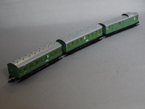 Minitrix schaal N Rijtuigen 13058 13059 13060, Hobby en Vrije tijd, Modeltreinen | N-Spoor, Zo goed als nieuw, Wagon, Gelijkstroom
