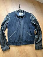 Leren suede jasje bikerjack bomberjas blauw s, Kleding | Dames, Blauw, Ophalen of Verzenden, Zo goed als nieuw, Maat 36 (S)