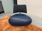Nieuw Leolux Pallone Fauteuil blauw stof leer Design stoel, Huis en Inrichting, Leolux, Nieuw, 75 tot 100 cm, Ophalen of Verzenden