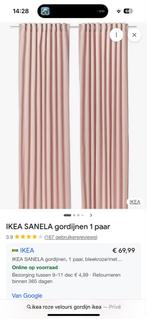 Ikea roze gordijnen - 2 stuks, Huis en Inrichting, Stoffering | Gordijnen en Lamellen, Ophalen, 200 cm of meer, Zo goed als nieuw