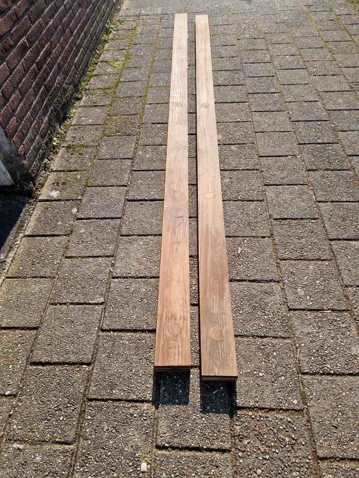 Teak balken - 30 jaar oud,  dus duurzaam., Doe-het-zelf en Verbouw, Hout en Planken, Gebruikt, Balk, Overige houtsoorten, 300 cm of meer