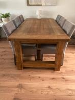 Houten Eettafel met Stoelen, Huis en Inrichting, Ophalen, Gebruikt, 100 tot 150 cm, Eikenhout