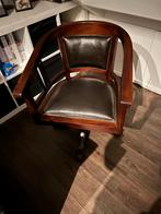 Leren Kapiteinsstoel met Rugleuning, Gebruikt, Bruin, Ophalen of Verzenden, Eén
