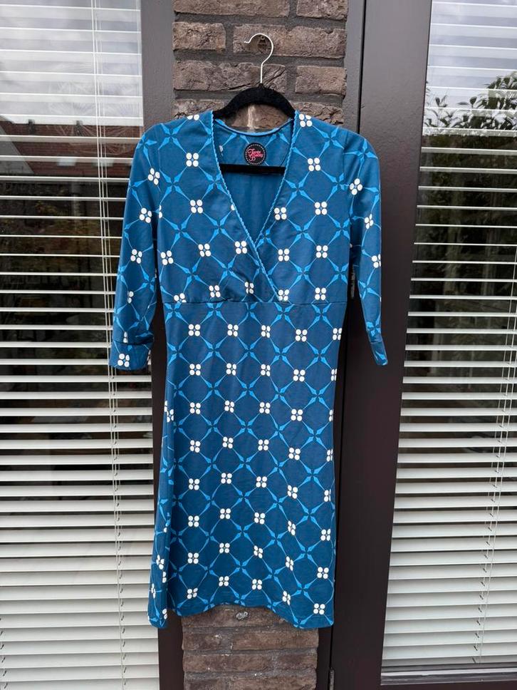 Tante Betsy jurk, maat M, Kleding | Dames, Jurken, Zo goed als nieuw, Maat 38/40 (M), Blauw, Knielengte, Ophalen