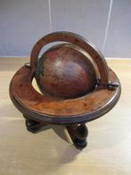 antieke houten mini globe wereldbol decoratie globe, Ophalen of Verzenden