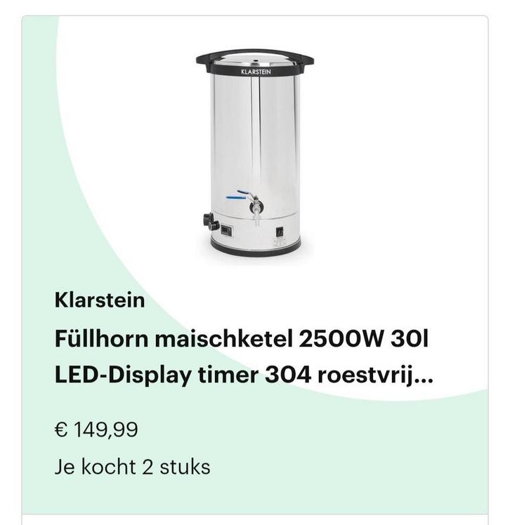 Brouw (maisch) ketel Klarstein 30 liter, Hobby en Vrije tijd, Overige Hobby en Vrije tijd, Ophalen