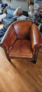 Vintage schapenleren fauteuil., Ophalen