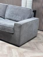 Woood Ribstof Hoekbank - Grijs - 287 x 200, Ophalen, 250 tot 300 cm, Woood ribstof thomas hoekbank modern grijs loungebank, -