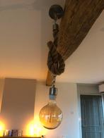 Leuke hanglamp touw met grote lichtbol LED, Ophalen, Zo goed als nieuw, Overige materialen, 50 tot 75 cm
