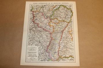Antieke kaart - Elzas-Lotharingen - Circa 1900 beschikbaar voor biedingen