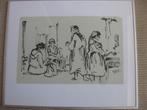 Willy Rieser ( 1927), "Straatje in Ashkelon". Inkt op papier, Antiek en Kunst, Ophalen