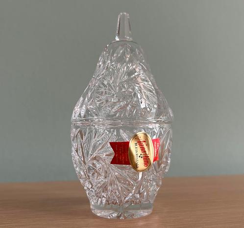 Vintage kristallen potje peervorm, Anne Hütte, Antiek en Kunst, Antiek | Glas en Kristal, Ophalen of Verzenden