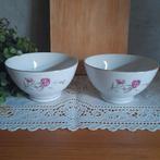 2 Gave spoelkommetjes kommetjes roze anjer NR 2, Overige typen, Ophalen of Verzenden, Zo goed als nieuw, Overige stijlen