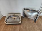 Wastafel wasbak RVS metaal Intra set van 2 stuks 55 cm x 42, Ophalen, Nvt, Nvt, Gebruikt
