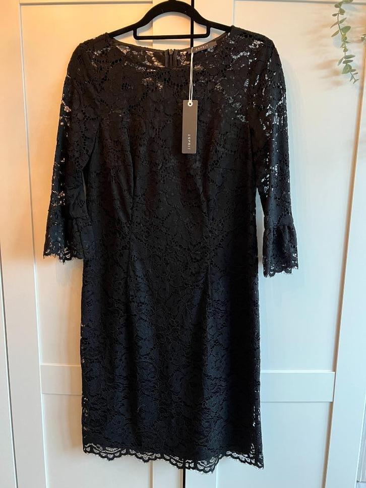 Esprit, nieuw zwart kanten jurkje maat M, met labels, Kleding | Dames, Jurken, Nieuw, Maat 38/40 (M), Zwart, Boven de knie, Ophalen of Verzenden