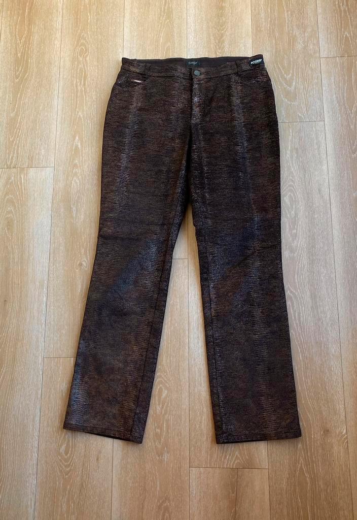 ROSNER BROEK  MT: 46 LANG, Kleding | Dames, Broeken en Pantalons, Zo goed als nieuw, Maat 46/48 (XL) of groter, Bruin, Lang, Verzenden