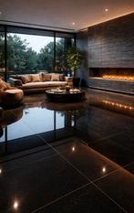 Absolute black granite 60x60x1.2 cm glanzend, Huis en Inrichting, Stoffering | Vloerbedekking, Ophalen, 75 m² of meer, Zwart, Overige typen
