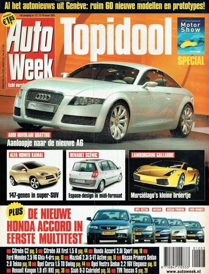 Autoweek 2003 nr. 12 (o.a. Ford Mondeo V6 & Honda Accord), Boeken, Auto's | Folders en Tijdschriften, Gelezen, Algemeen, Verzenden