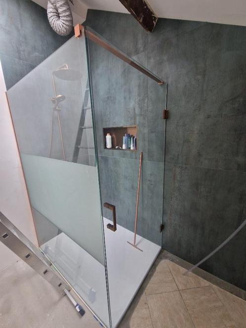 Brauer JC profielloze nisdeur 100cm koper, Doe-het-zelf en Verbouw, Sanitair, Nieuw, Douche, Glas, Koper, Ophalen