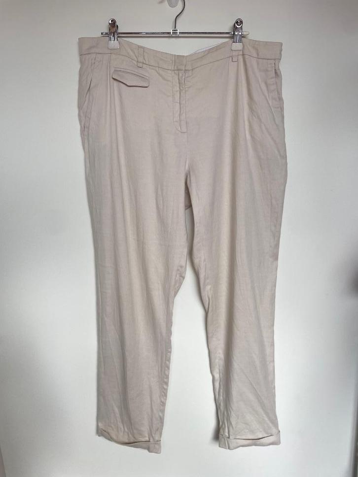 Fabiana Filippi beige linnen pantalon broek maat 40 L, Kleding | Dames, Broeken en Pantalons, Zo goed als nieuw, Maat 38/40 (M)