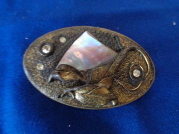 bronskl broche met abalon schelp nr br 0131 beschikbaar voor biedingen