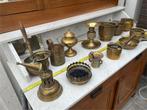 Diverse koperen / messing potjes, bekers, asbakje e.d., Antiek en Kunst, Antiek | Servies compleet, Ophalen of Verzenden