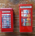 2 Engelse telefooncel spaarpotten., Ophalen of Verzenden, Zo goed als nieuw, Metaal of Blik, Overige thema's