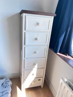 Smalle ladekast met 6 lades - Crème/Donkerhout, Minder dan 50 cm, Gebruikt, 5 laden of meer, 100 tot 150 cm
