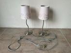Set van 2 Stijlvolle Tafellampen, Huis en Inrichting, Lampen | Tafellampen, Ophalen, Zo goed als nieuw, Metaal, Minder dan 50 cm