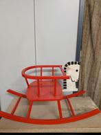 leuk vintage houten hobbelpaard, rood/wit, Ophalen, Zo goed als nieuw