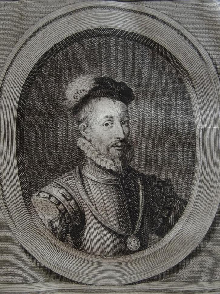 gravure Robert Dudlei, Leicester Zutphen 1752 J Houbraken, Antiek en Kunst, Kunst | Etsen en Gravures, Verzenden