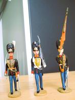 3 antieke miniaturen /soldaten/officieren/vaandeldrager, Antiek en Kunst, Ophalen of Verzenden