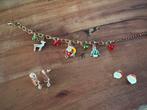 Kerst setje armband en 2 paar oorbellen kerstman kerstboom, Ophalen of Verzenden, Zo goed als nieuw, Overige kleuren, Armband