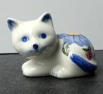Sinclair Sandefjord beeldje kat poes poezenbeeldje wit blauw, Verzamelen, Beelden en Beeldjes, Gebruikt, Ophalen of Verzenden
