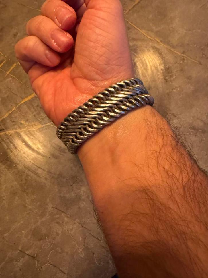 Buddha to Buddha Edwin Armband 20cm, Sieraden, Tassen en Uiterlijk, Armbanden, Gebruikt, Staal, Zilver, Ophalen of Verzenden