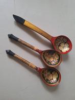 Russische houten Lozhka lepels - set van 3, Antiek en Kunst, Antiek | Bestek, Ophalen of Verzenden