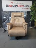 Staopstoel Goteborg Leder Creme met Topswing en Lumbaalsteun, Huis en Inrichting, Fauteuils, Minder dan 75 cm, Leer, Ophalen of Verzenden