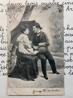 1905 Romantiek - Heer met hoed en dame met parasolletje, Ophalen of Verzenden, Voor 1920, Gelopen, Overige thema's