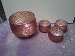 Hele mooie roze windlicht theelichthouders, Ophalen of Verzenden, Zo goed als nieuw, Overige materialen, Minder dan 25 cm