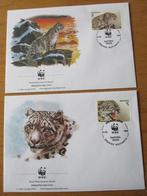 Kirgizië, WWF serie FDC's Sneeuwpanter, 1994, Ophalen of Verzenden, Gestempeld, Dier of Natuur
