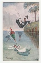 Hengelsport.  Politie.  Ellam !  Illustrateurs.  1910., Verzamelen, Verzenden, Voor 1920, Gelopen, Overige thema's