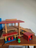 Vintage houten garage, antroposofisch, montessori, Kinderen en Baby's, Speelgoed | Houten speelgoed, Ophalen, Gebruikt, Overige typen