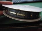 Riviera Maison cadeaulint zwart goud op rol 50 meter nieuw, Ophalen of Verzenden, Nieuw, Lint, Band of Elastiek