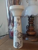 Kandelaar keramiek met zilver bloemen, Verzenden, Zo goed als nieuw, Overige materialen, Minder dan 25 cm