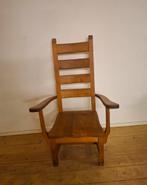 Brutalist gedisseld eiken fauteuil, Huis en Inrichting, Fauteuils, Ophalen, Zo goed als nieuw, Minder dan 75 cm, 50 tot 75 cm