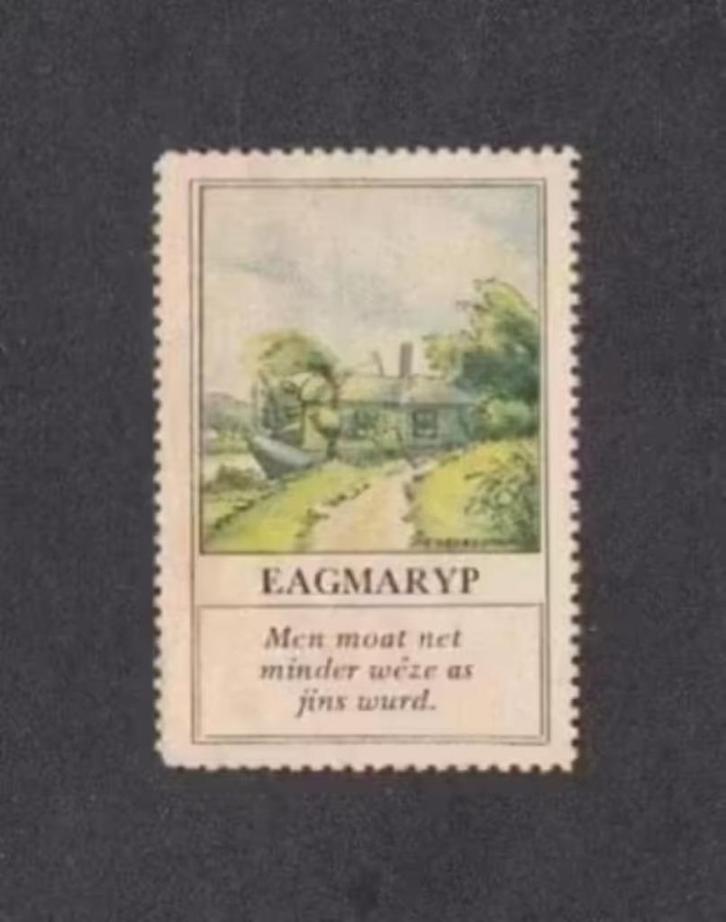 Verzamelplaatje Sluitzegel Akmarijp Eagmaryp Friesland, Verzamelen, Overige Verzamelen, Zo goed als nieuw, Ophalen of Verzenden