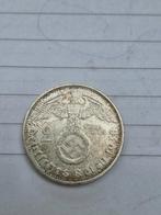 2 Reichsmark 1938 Zilveren Hindenburg  Duits Derde Rijk, Postzegels en Munten, Ophalen of Verzenden, Duitsland, Zilver