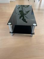 Tafel/Audio/TV meubel - zwart glas, Minder dan 50 cm, Glas, Rechthoekig, Ophalen of Verzenden